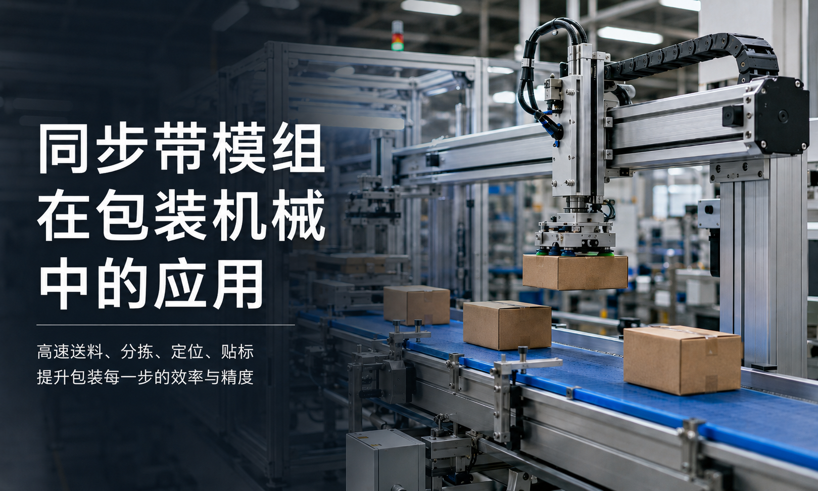 同步带模组用于包装机械高速送料、分拣和定位输送