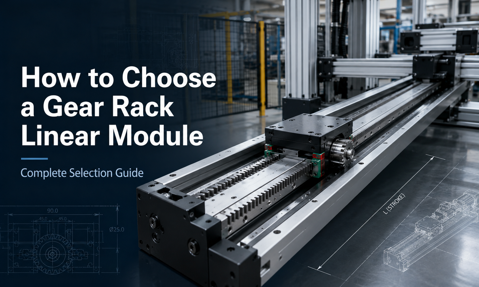How to choose a gear rack linear module based on load, stroke, speed, rack module, gear ratio and positioning accuracy